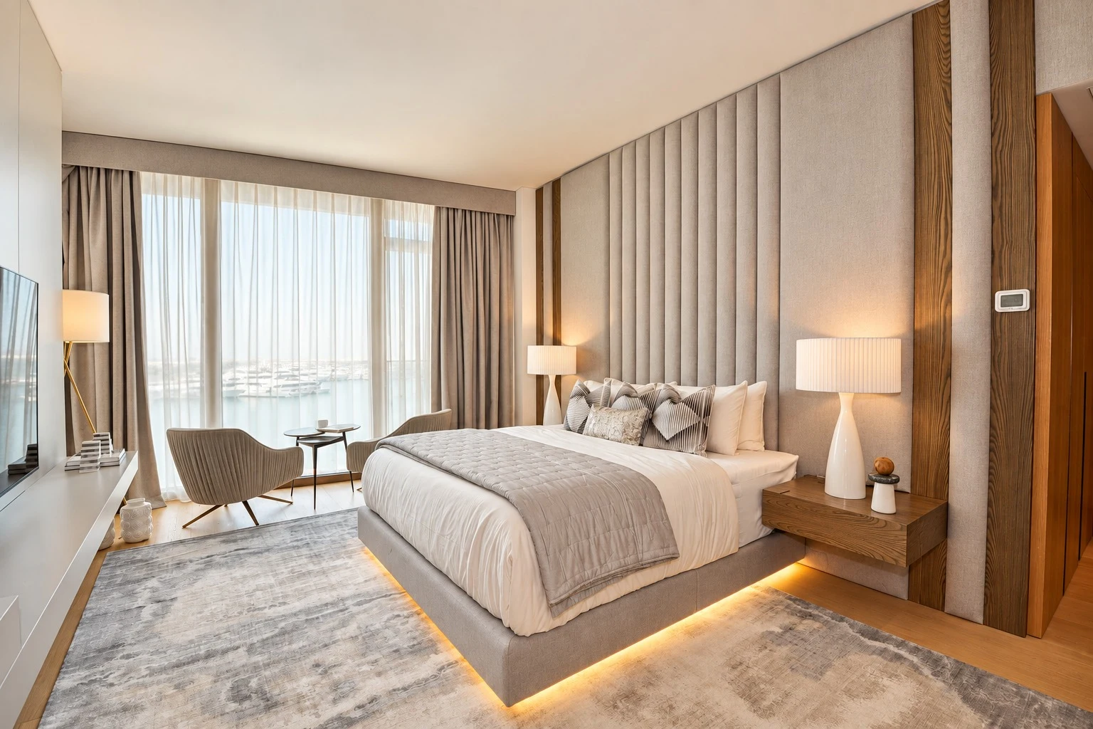 Bvlgari Residences II, Jumeirah Bay Island, Dubai — principal bedroom interior